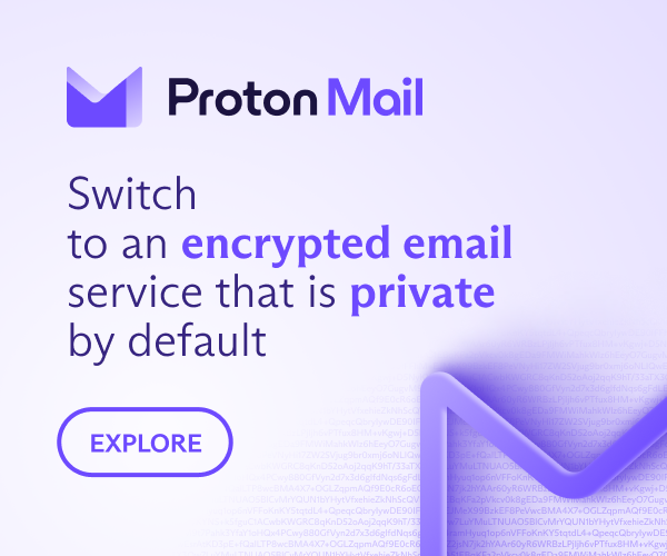 Advertentie ProtonMail encrypted email service that is private by default